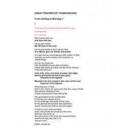 Great Prayers of Thanksgiving (Uniting in Worship 1)