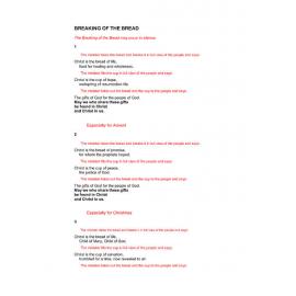 Breaking of the Bread (alternative options)