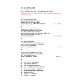 Words of Mission (Uniting in Worship 1)