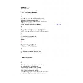 Dismissals (Uniting in Worship 1)