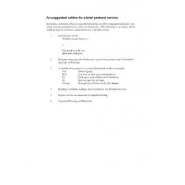 An outline for a brief pastoral service