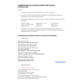 Commissioning - Elders/Church Councillors