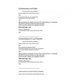 Elders - Lay Preacher vows