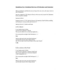 Guidelines for a Combined Service of Ordination and Induction [SUPERCEDED]