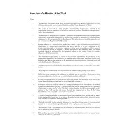 Induction of Minister of the Word [SUPERCEDED]