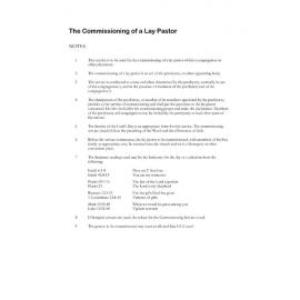Commissioning Lay Pastor [SUPERCEDED]