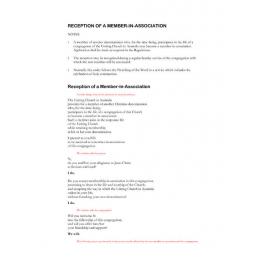 Reception of Member in Association