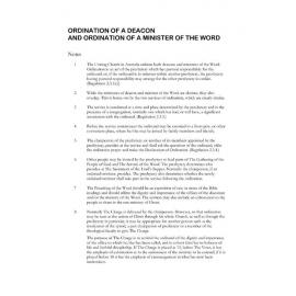 Ordination Minister of the Word [SUPERCEDED]