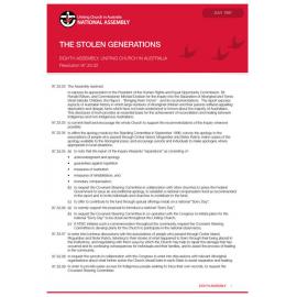 Stolen generations (Eighth Assembly)