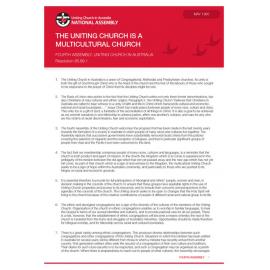 The Uniting Church (UCA) is a multicultural church (Fourth Assembly)