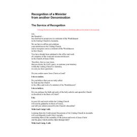 Recognition of a Minister from another Denomination