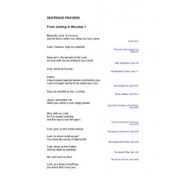 Sentence Prayers (from Uniting in Worship 1)