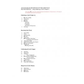 Service of the Lord's Day 2 (SLD2) Service Outline