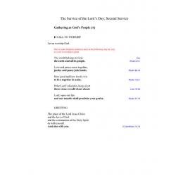 Service of the Lord's Day 2 (SLD2) Short Form