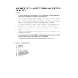 A Service of Thanksgiving for and Blessing of a Child