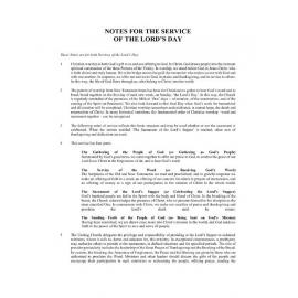 Notes for the Service of the Lord's Day
