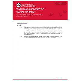 Tuvalu & impact of global warming (Tenth Assembly)