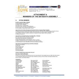 16th Assembly Minutes - Appendix A – Members of Assembly (2021, reconvened 2022)