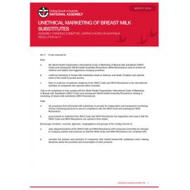 Unethical marketing of breast milk substitutes (ASC)