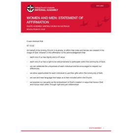 Women and men : statement of affirmation (Eighth Assembly)