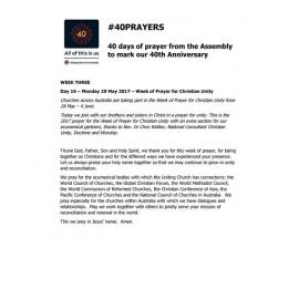 40 Days of prayer … to mark our 40th anniversary : week three