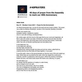 40 Days of prayer … to mark our 40th anniversary : week four