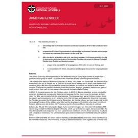 Armenian genocide (Fourteenth Assembly)