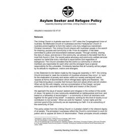 Asylum seeker and refugee policy (ASC)