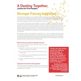 A Destiny Together : Stronger Futures legislation