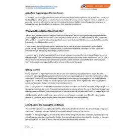 A guide to organising an election forum (handout)