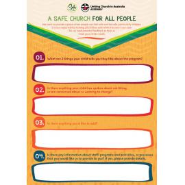 A Safe church for all people : feedback sheet for children