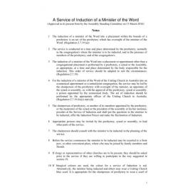 A Service of Induction of a Minister of the Word