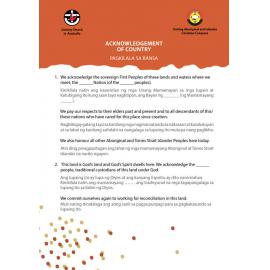 Acknowledgement of Country : Filipino