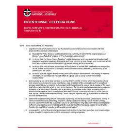 Bicentennial celebrations (Third Assembly)