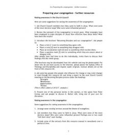 Becoming Disciples #2A Preparing the congregation - further resources