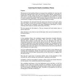 Becoming Disciples #7 Exploring the depths - Candidacy phase