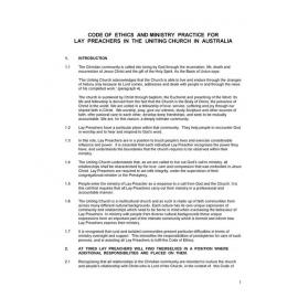 Code of Ethics and Ministry Practice for Lay Preachers
