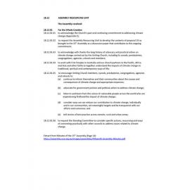 Resolution : 'For the whole creation' Assembly statement on climate change