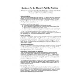 Guidance for the Church's faith thinking