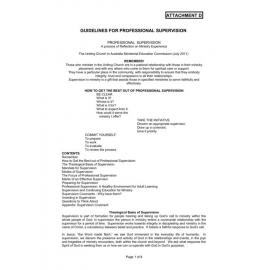 Guidelines for professional supervision