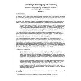 Lutheran-UCA Dialogue : Great Prayer of Thanksgiving