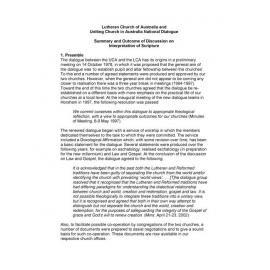Lutheran-UCA Dialogue : Summary of discussion on Interpretation of Scripture