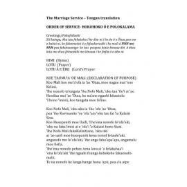 Marriage Service : Tongan