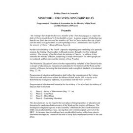 Ministerial Education Commission (MEC) rules for Core Phase