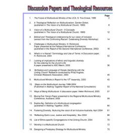 Multi-cultural and cross-cultural ministry : discussion papers
