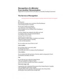 Service of Recognition of a Minister from another denomination