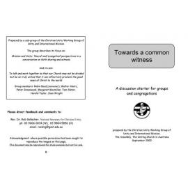 Towards a common witness : Discussion starter