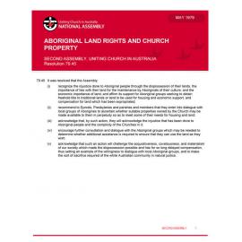 Aboriginal land rights and church property (Second Assembly)