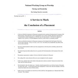 Service to mark the Conclusion of a Placement