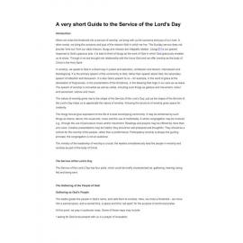 Very short guide to the Service of the Lord's Day